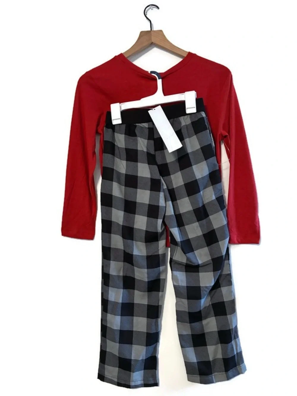 NWT Ford Bronco Red Black Gray Plaid 2 pc Pajama Set Boy’s size Medium 8